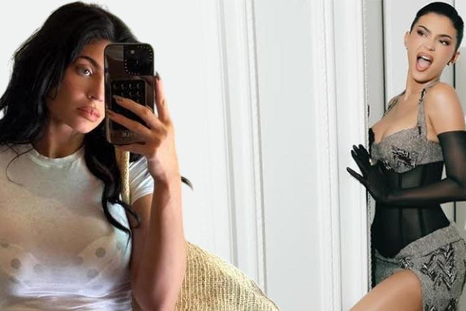 Kylie Jenner Dikkat Çekici Kalem Etek ve Ceket Kombiniyle Sosyal Medyayı Salladı