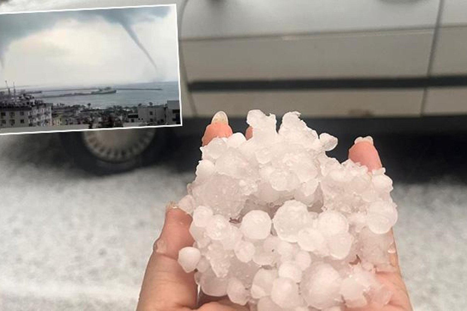 İlçede Şiddetli Doluyla Birlikte Hortumlar Dehşet Saçtı