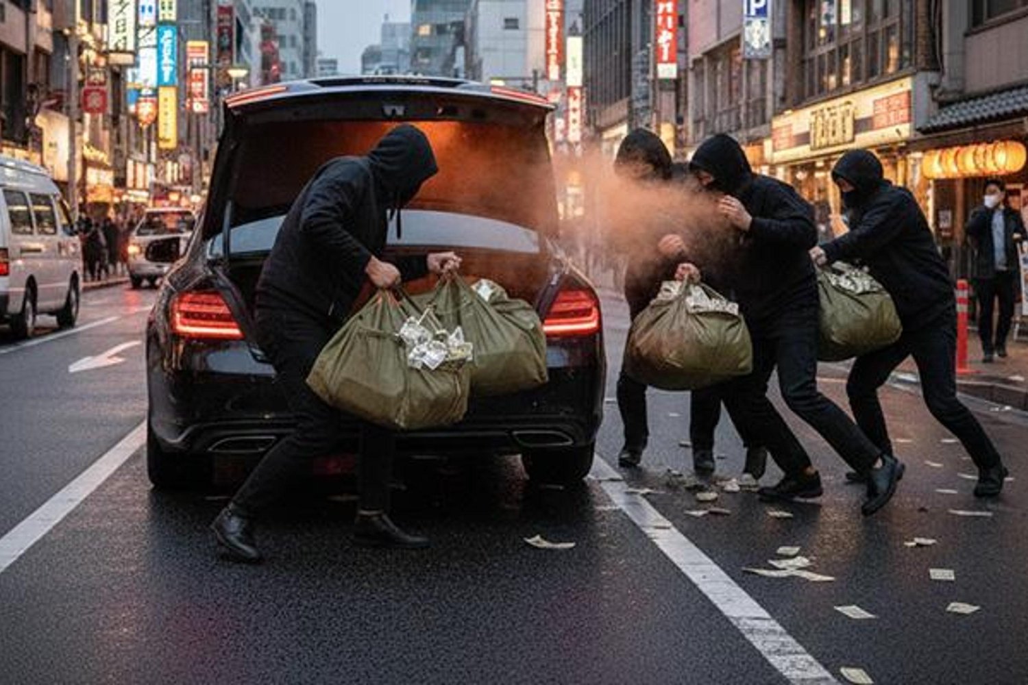 Tokyo'da 2.7 Milyon Dolar Çalan Şüphelilere Biber Gazı Saldırısı