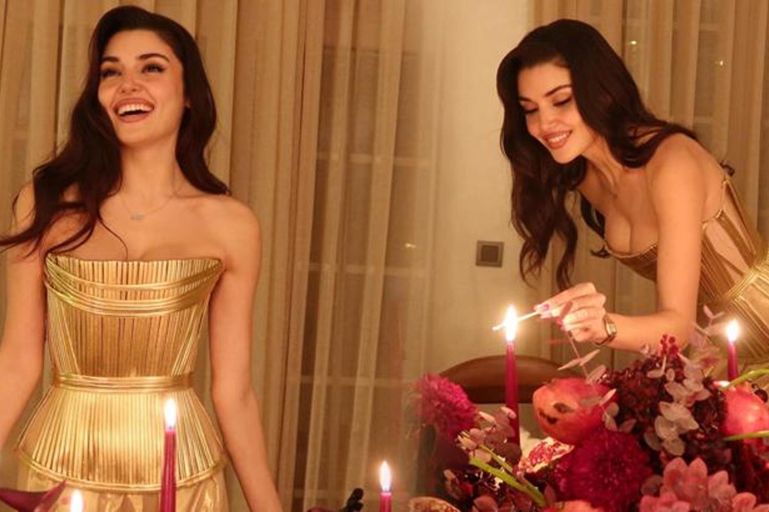 Hande Erçel 2025'e Veda Etti: Yılbaşı Güzelliği ve Geleneksel Ritüel Dikkat Çekti