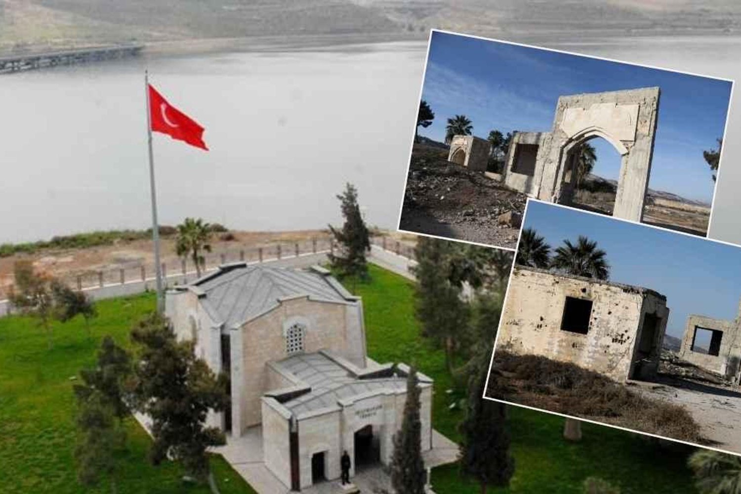 Suriye Ordusu Karakozak'taki Süleymah Şah Türbesi'ni Havadan Gözler Önüne Serdi