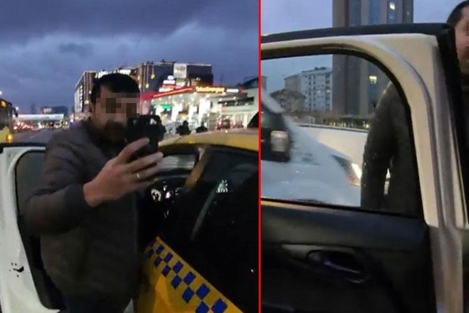 Ataşehir'de Taksici ile Aile Arasındaki Tartışma Güvenlik Kamerasında