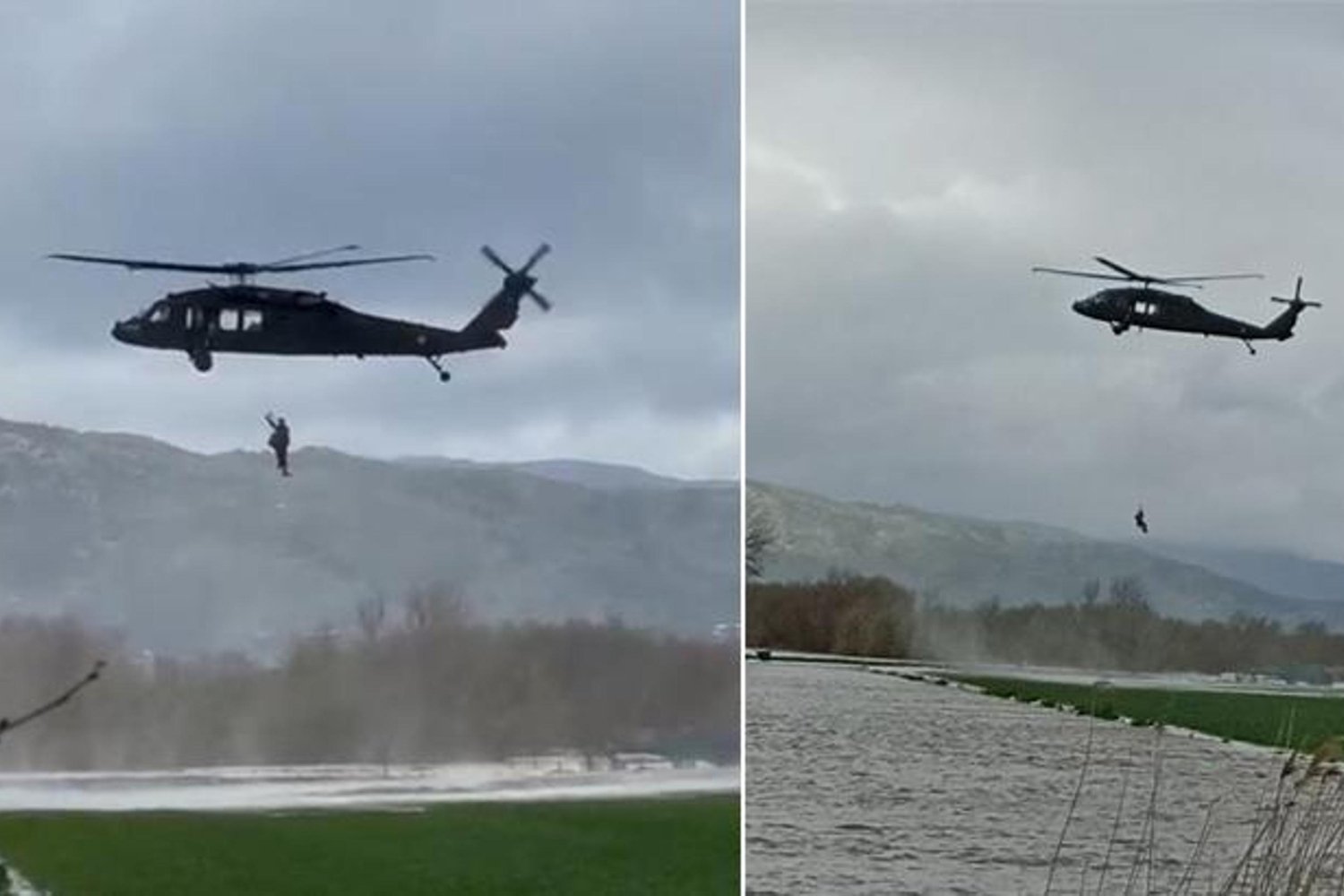 Deprem Sonrası Sel Felaketinde Mahsur Kalan Çift Kurtarıldı