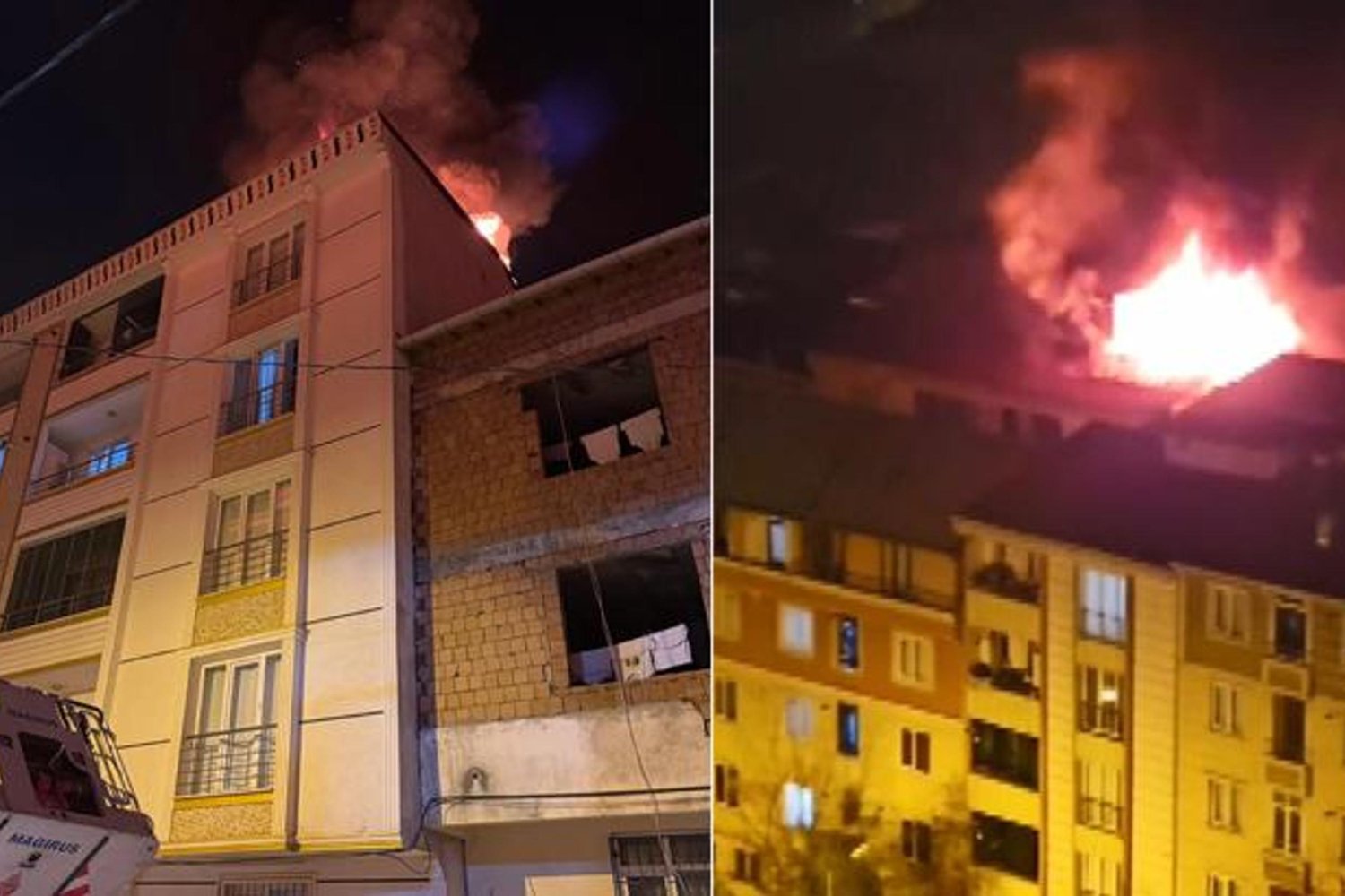 Yangın Sonrası Çatı Kullanılamaz Halde! Kayacık Mahallesi'nde Büyük Alevler