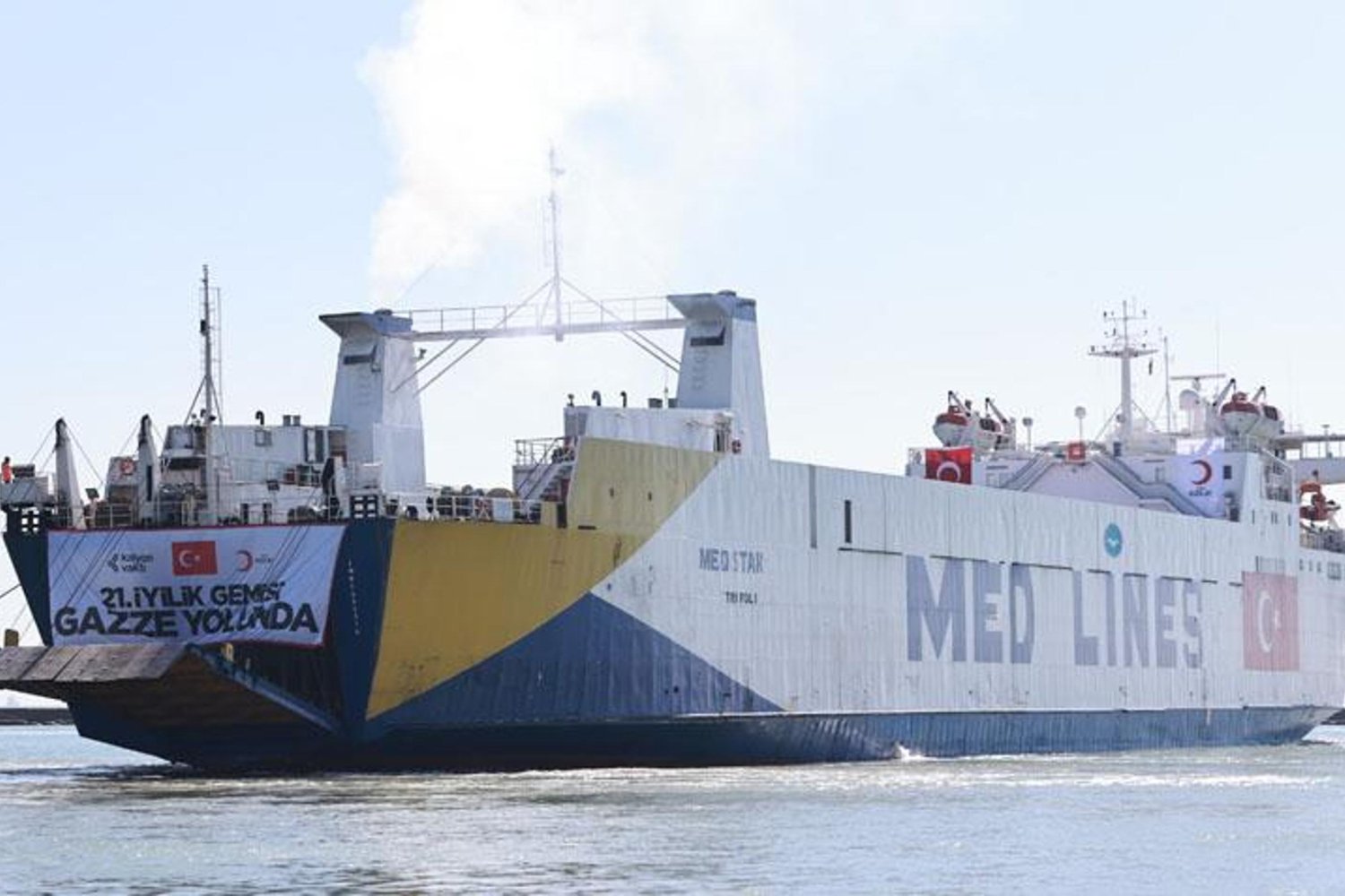Gazze'ye Türk Kızılay'dan 3.3 bin tonluk yardım ve yeni yardım gemisi