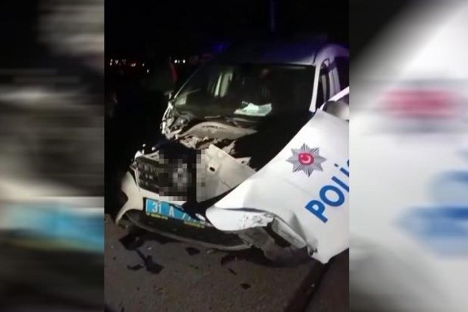 Arsuz’da Alkollü Sürücü Kazası: Polis Aracı Hasar Gördü, 2 Polis Yaralandı