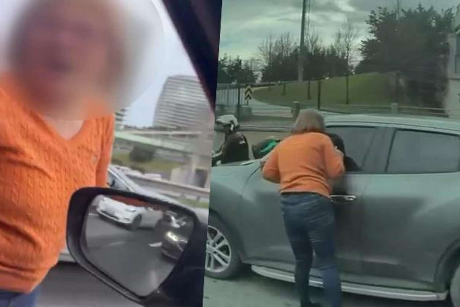 Zincirlikuyu D-100’de Trafik Kazası ve Çevre Violansı Güvenlik Kameralarına Yansıdı