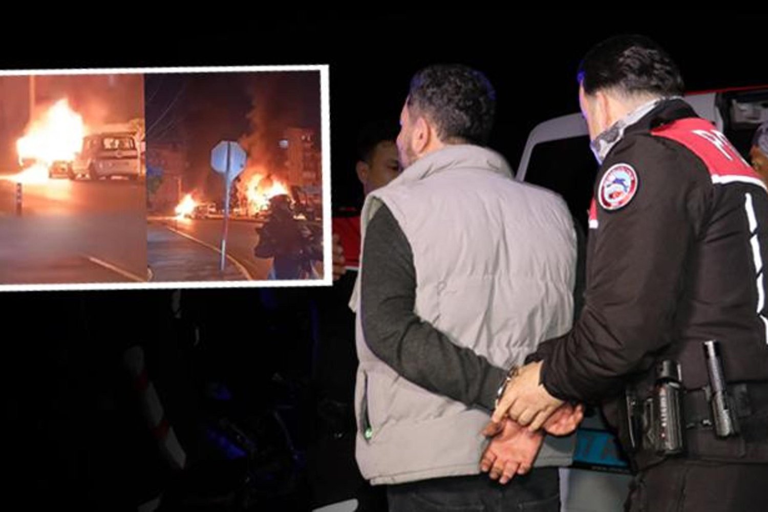 Antalya'da Gece Yangını Şok Etki Yarattı! Minibüs ve Araba Alevlere Teslim Oldu