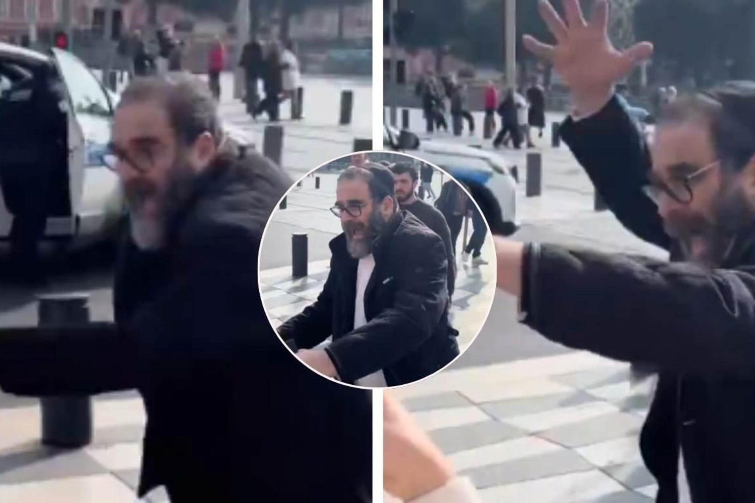 Fransa’nın Nice kentinde Filistin’e destek gösterisinde saldırgan tavırlar ve dikkat çekici hareketler