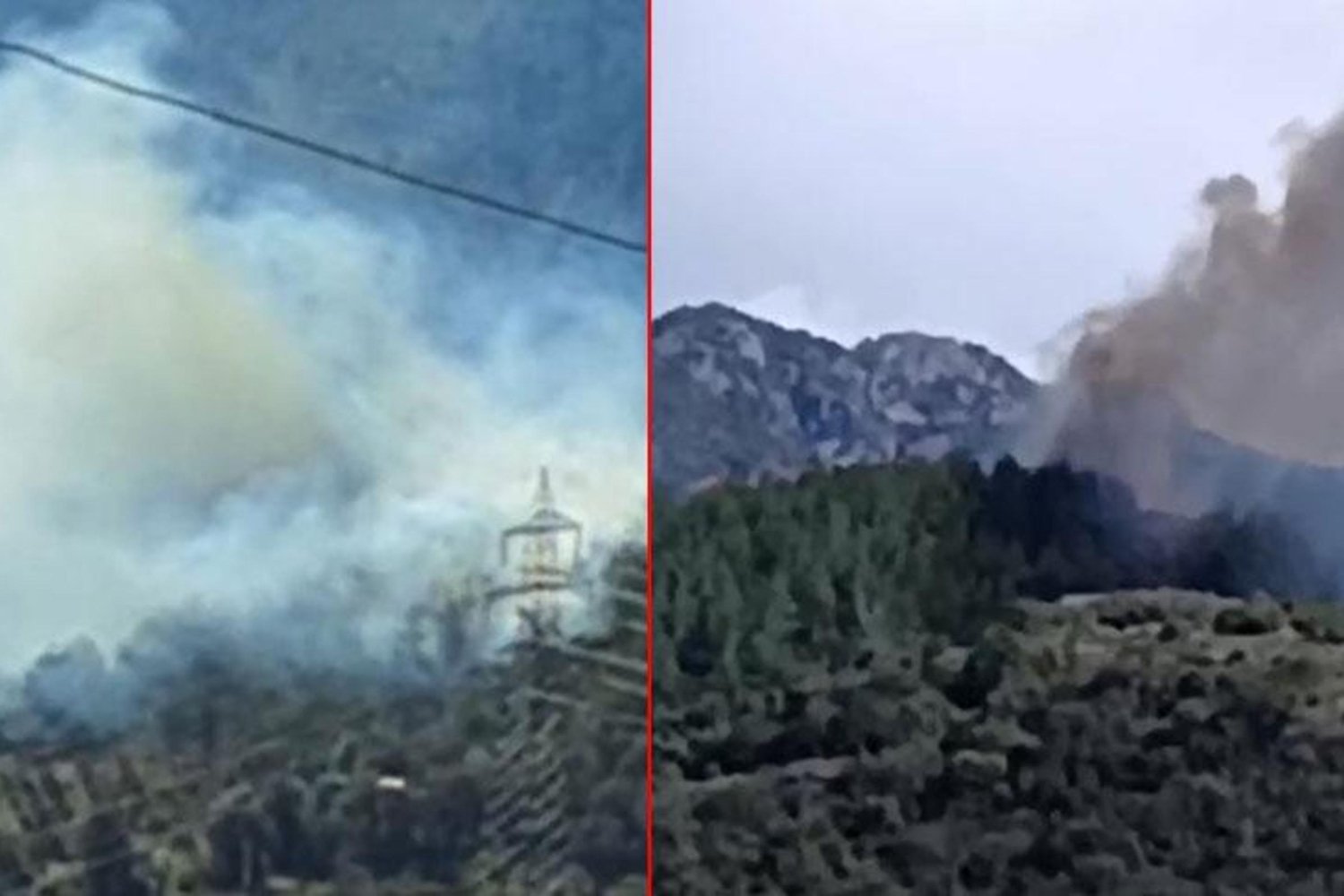 İlçede Elektrik Direği Düşünce Orman Yangını Çıktı! Tehlike Sürüyor