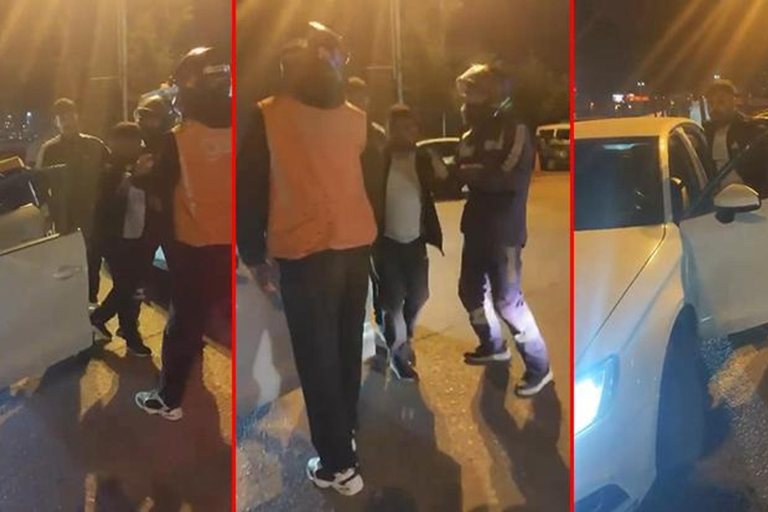 Ümraniye'de Trafikte Otomobil ve Motosikletli Kurye Arasında Şiddetli Yol Kavgası