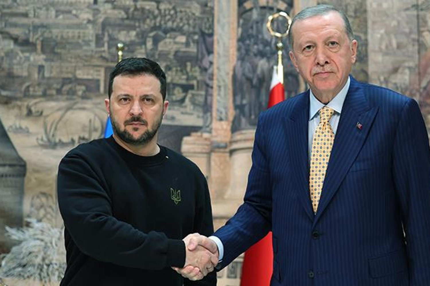 Ukrayna Lideri Zelenskiy ve Cumhurbaşkanı Erdoğan Dolmabahçe'de Görüştü