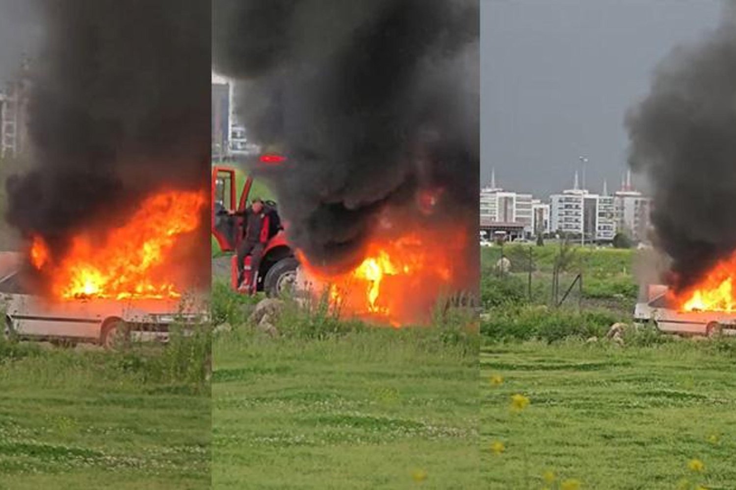 Osmaniye’de Park Halindeki Araçta Yangın: Panik ve Hasar