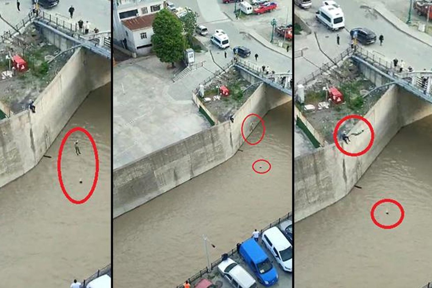 İlçe Halkı Kahramanlaştı: Dereye Düşen Çocuğu Tesadüfen Kurtardı