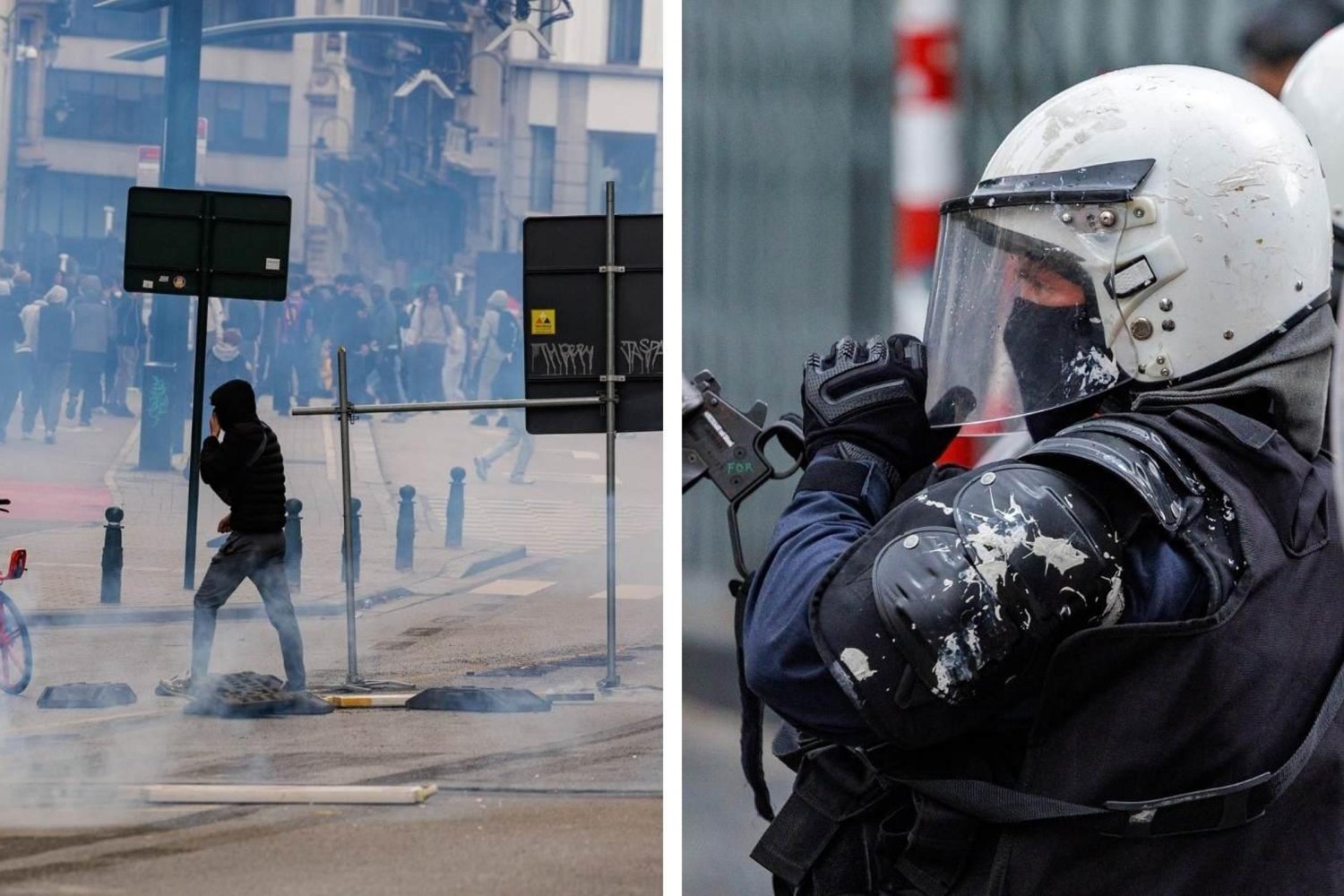 Brüksel'de Gençler Eğitim Tasarruf Paketi Protestosu Şiddete Dönüştü