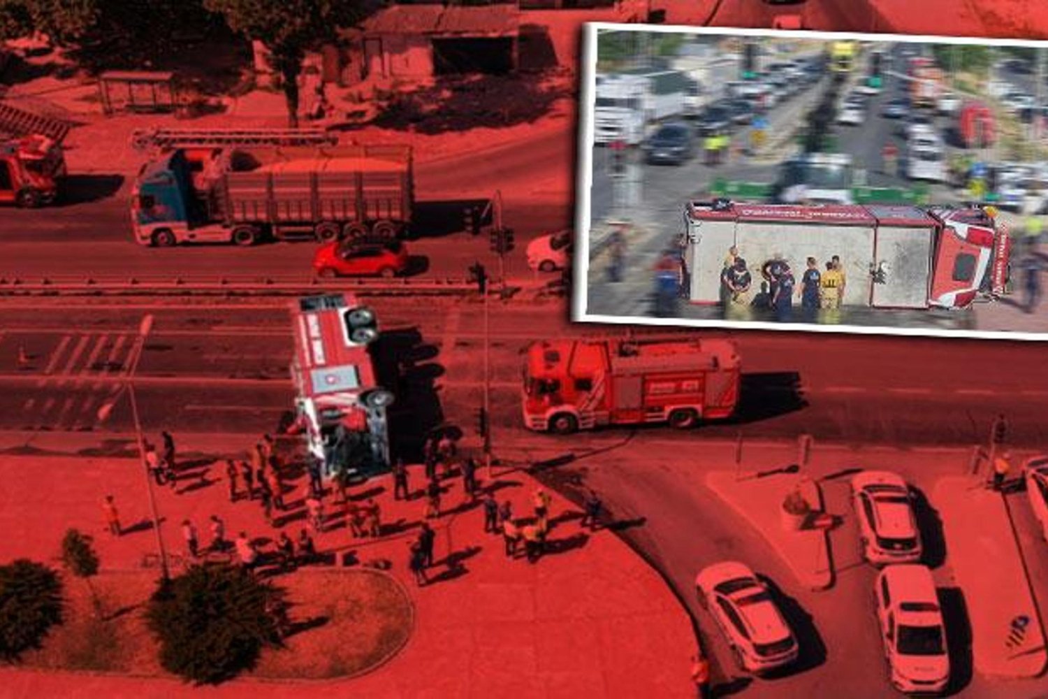 Kaza Dehşeti: İtfaiye Arkadaşı Otomobile Çarparak Devrildi!